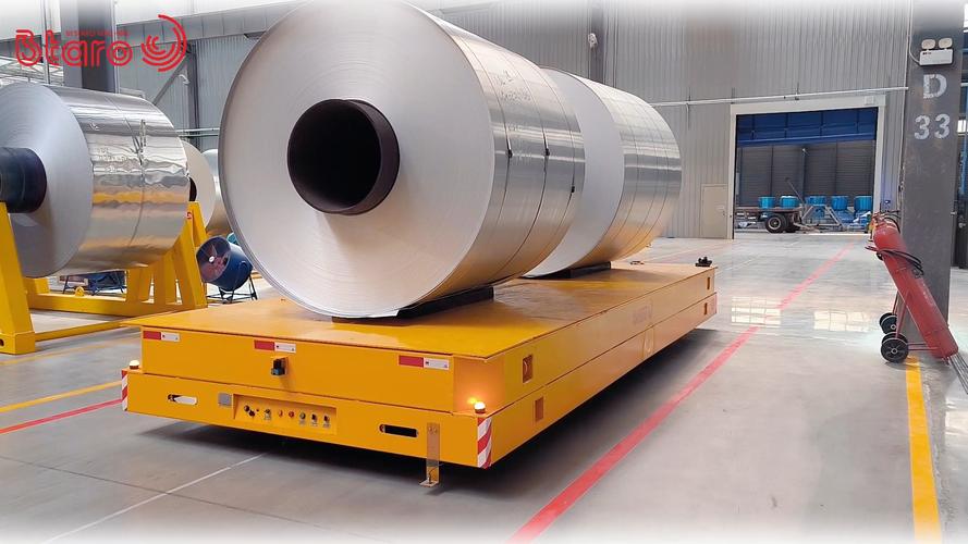 無軌電動(dòng)平車在工廠鋼卷料運(yùn)輸與倉儲(chǔ)服務(wù)中的應(yīng)用與優(yōu)勢